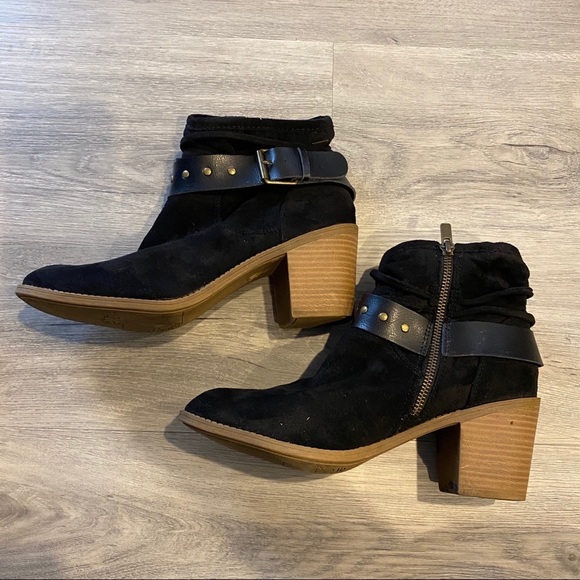 Roxy faux Suede Black Women's Ankle Boots - Picture 5 of 13